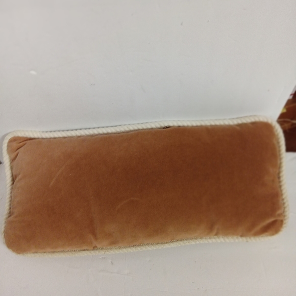 Vintage KEY WEST Accent Pillow Velveteen w/ Cross-Stitch Topping & Rope Edges He - Picture 3 of 8